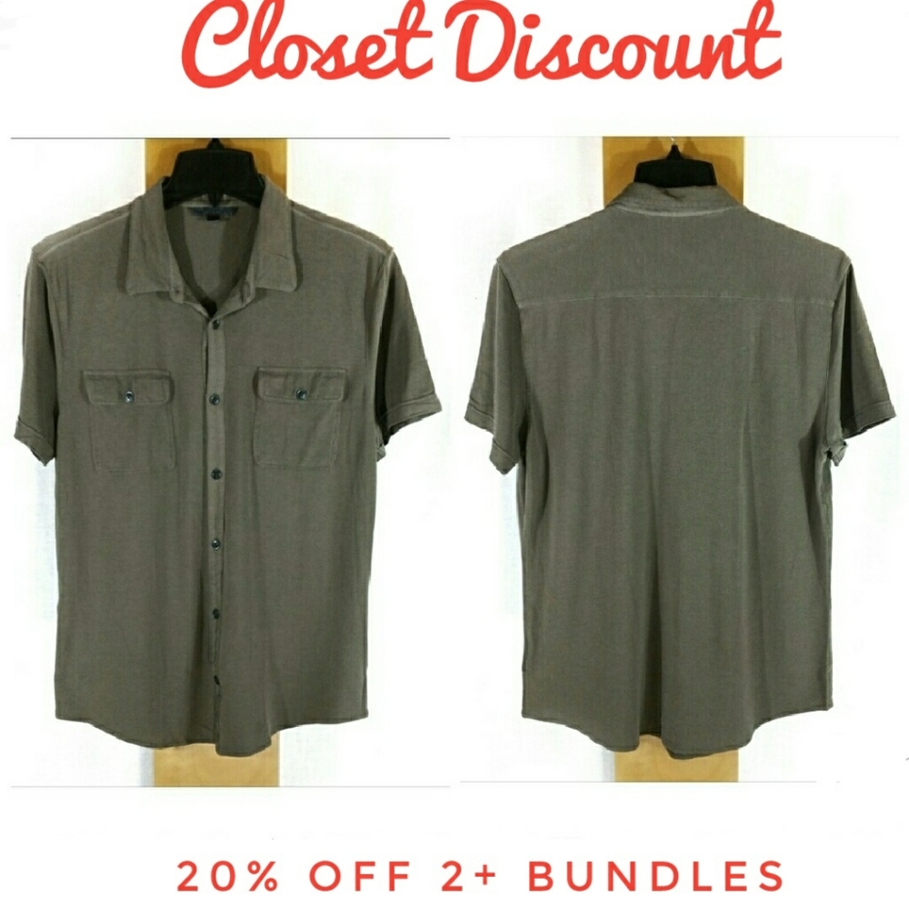 John Varvatos Silk Blend 2 Pocket Button Down (C)
